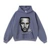 Mens Oversized Cotton Hoodie Streetwear Loose Fit Heavyweight Sweatshirt With Distressed Wash Effect