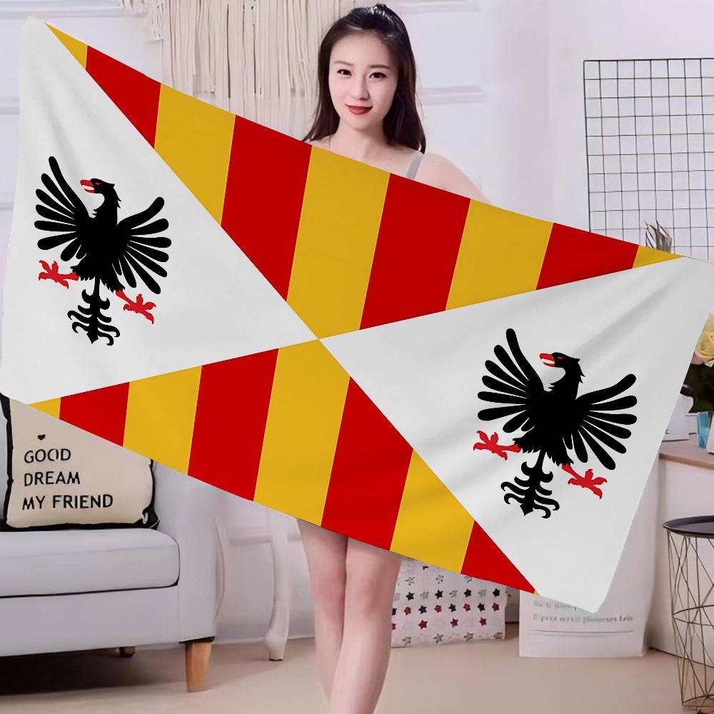 S-Sicilian Flag Fashion Microfiber Blanket Quick Drying Beach Towels Oversized Printing Super Absorbent Pool Towel Blanket
