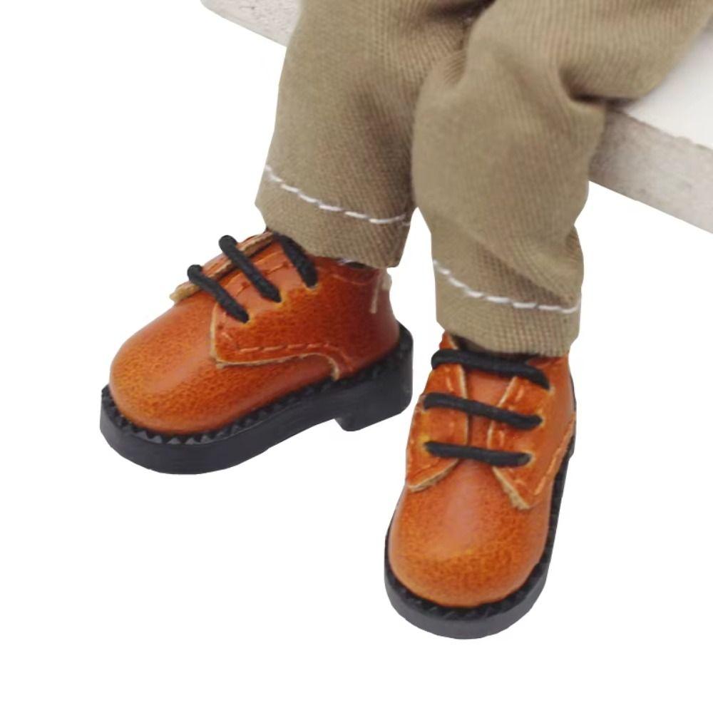 1Pair PU Leather 1/12 Bjd Doll Shoes Shoes Doll BJD Doll PU Shoes Doll PU Leather Shoes ob11 Doll
