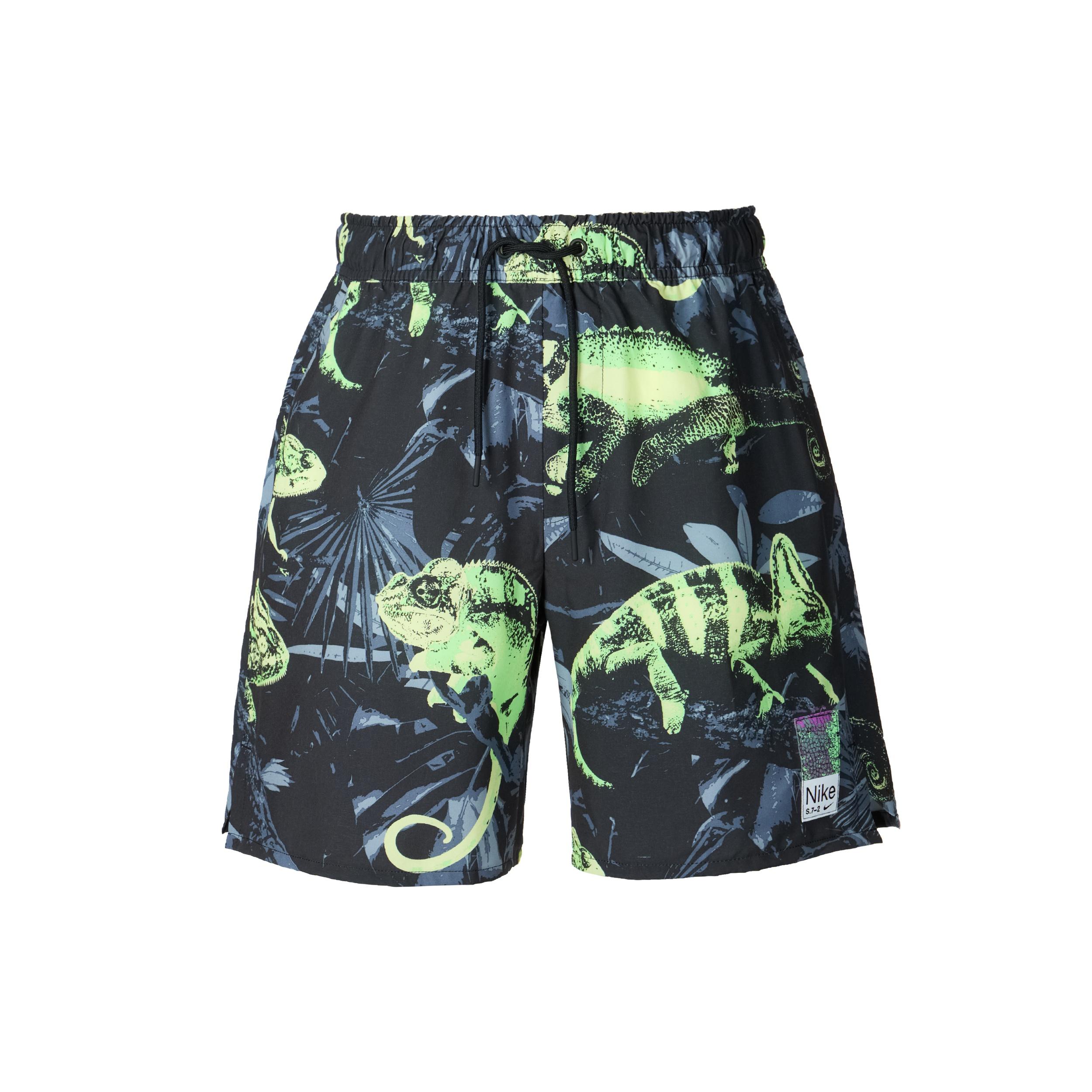 Nike Dri-FIT Unlimited Studio 72 Unlined Woven Gym Shorts Green Yellow Men s FB7981-337 M