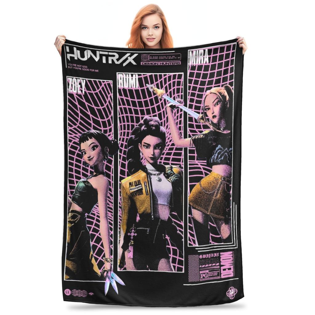 Kpop Demon Hunters Huntrix Movie Blanket Ultra Soft  Throw Blankets for Couch 50x60 Inch Multi-size Bedding Throws