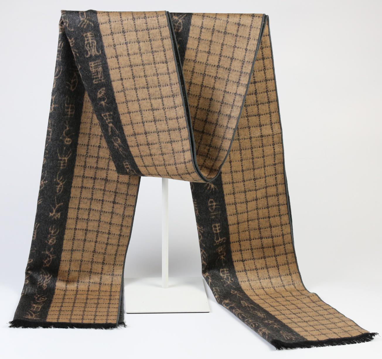Unisex 100% Mulberry Silk Brushed Scarf - Double-Sided High-End Autumn/Winter Fashion Shawl & Neck Warmer