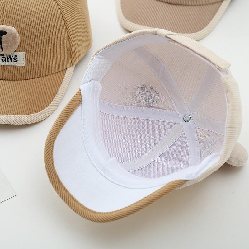 Cartoon Bear Ear Baby Baseball Hat Spring Cotton Toddler Boy Girl Duck Tongue Cap Korean Solid Color Kids Sun Visor Hats