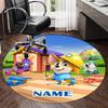 Custom Name Pupstruction Printed Round Rug Carpet Chair Rug Area Rug Entryway Doormats,for Office Chair Living Room Bedroom Kitchen Room.
