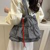 2025 Fashionable and Beautiful Plaid Commuter Simple Tote Bag Niche Design Underarm Bag Sweet Large Capacity Shoulder Bag