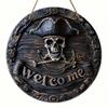 Metal Wall Art Pirate Skull Welcome Sign Home Decor Halloween Gift