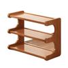 Mini Wooden Desktop Bookcase & Tea Table Storage Rack with Cup Holder - New Chinese Style