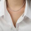 Light Luxury Gold And Steel Color Matching Bamboo Joint Geometric Texture Necklace Titanium Steel Personality Temperament Clavicle Chain