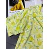 Foreign Trade Order a **R Yellow Lemon Oil Painting Print Loose Version Lapel Bright Color Comfortable Short Sleeve Shirts Top