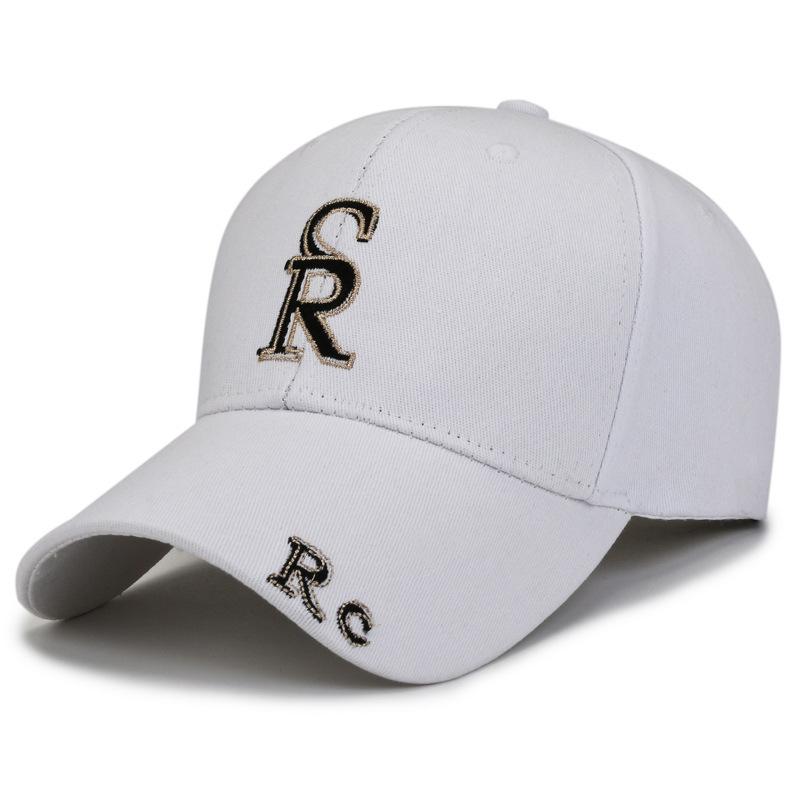 Versatile Embroidery Letter Baseball Cap Casual Outdoor Cap Hard Top Cr Sun Cap Adjustable белый