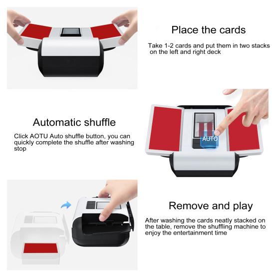 Embaralhador de cartas automático 2000mAh recarregável elétrico pôquer máquina de baralho de cartas ferramenta de baralho equipamento de cassino