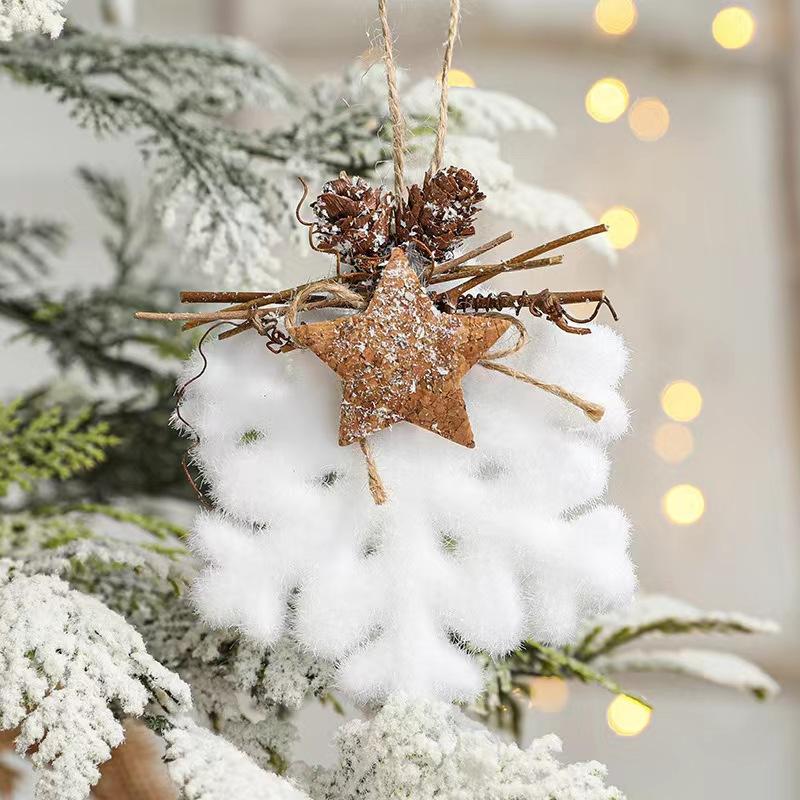 White Foam Christmas Ball Ornaments Xmas Tree Hanging Snowflake Bell Pendants Navidad Home Party Decorations 2025 New Year Gifts