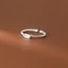 European Simple Shiny Square Diamond Ring with Versatile Twist Stripe Design