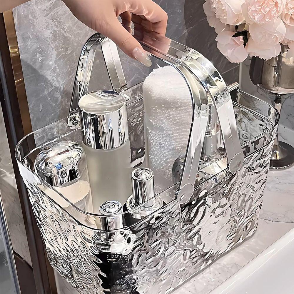 

with Handle Sundries Storage Basket Thickening Shower Basket for Bathroom Dormintory сірий