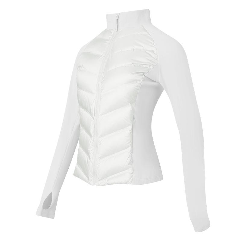 Sports down jacket women's light and slim outdoor skiing running warm duck down fitness windproof stand-up jacket