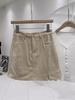 Petite High Waist Corduroy Bodycon Midi Skirt – Women's Autumn/Winter A-line Slit Skirt