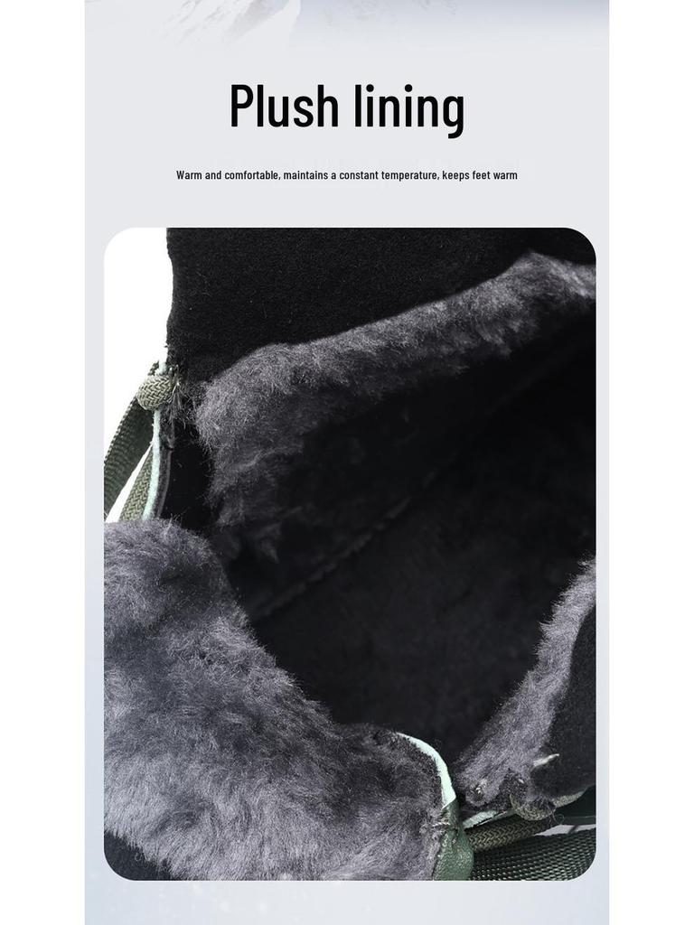 Children's Thickened High-Top Snow Boots for Boys - Warm, Cotton Lined, Cold-Proof Winter Shoes.