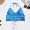 Neck sling small vest with shoulder strap inside, chest pad backless hollow tube top embroidered vest women's summer short top