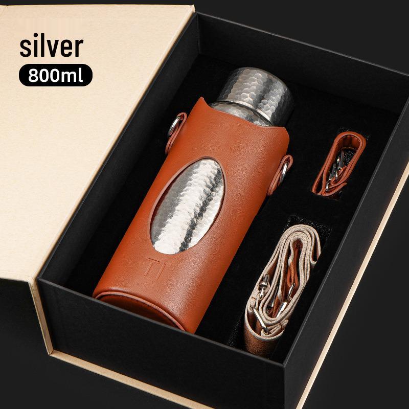 Magnetic Pure Titanium Insulated Tea Brewer Cup - Large Capacity Travel Cup 800mL