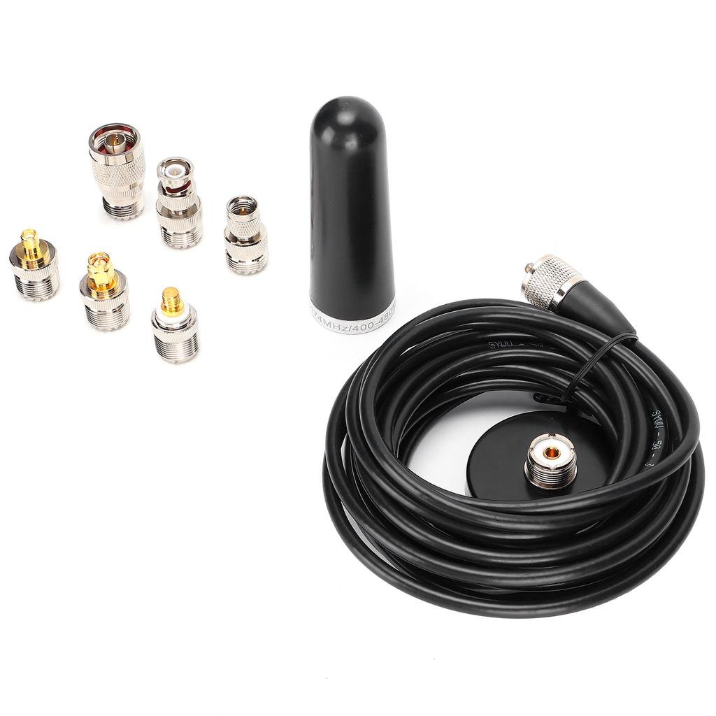 Mini Car Antenna Dual Frequency Antenna Accessories with 5m Feeder Adapters Suction Cup