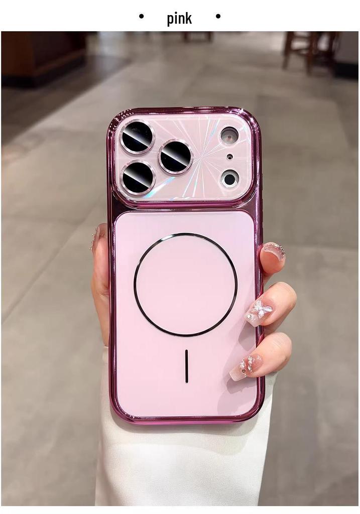 iPhone 17 Pro Max Electroplated Frosted Magnetic Lens Protective Case
