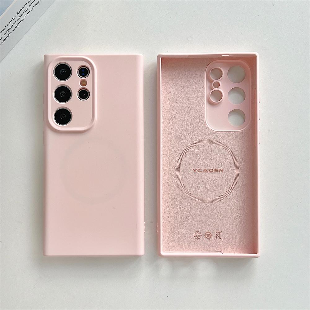 Voor Draadloos Opladen Vloeibare Siliconen Telefoonhoesje voor Samsung S26 S2 Ultra S24 S23 S22 Plus Magnetisch Schokbestendig Zacht Hoesje