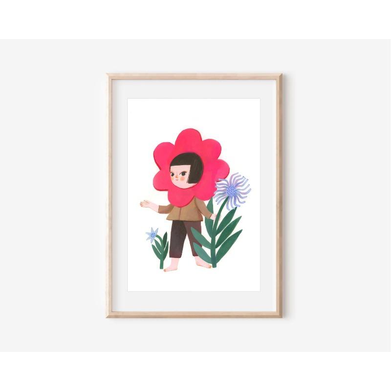 1pc Children's Day Art Poster Cute Girl with Animals Nature Art Boys and Girls Room Decoration Perfect Gift for Children's Day