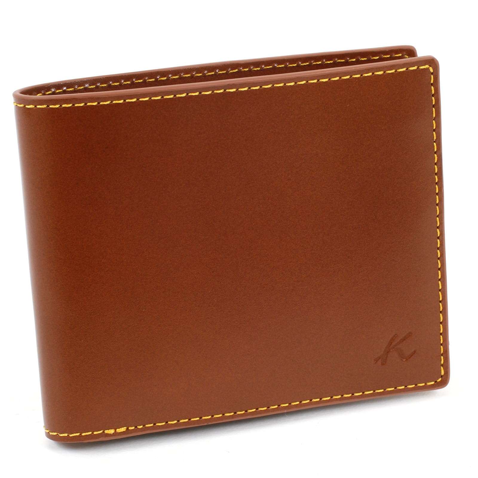 

Tanned Leather Bifold Wallet ZH0481 Stitch 60401 [Kitamura] (Billfold) Brown/Yellow [Brown]