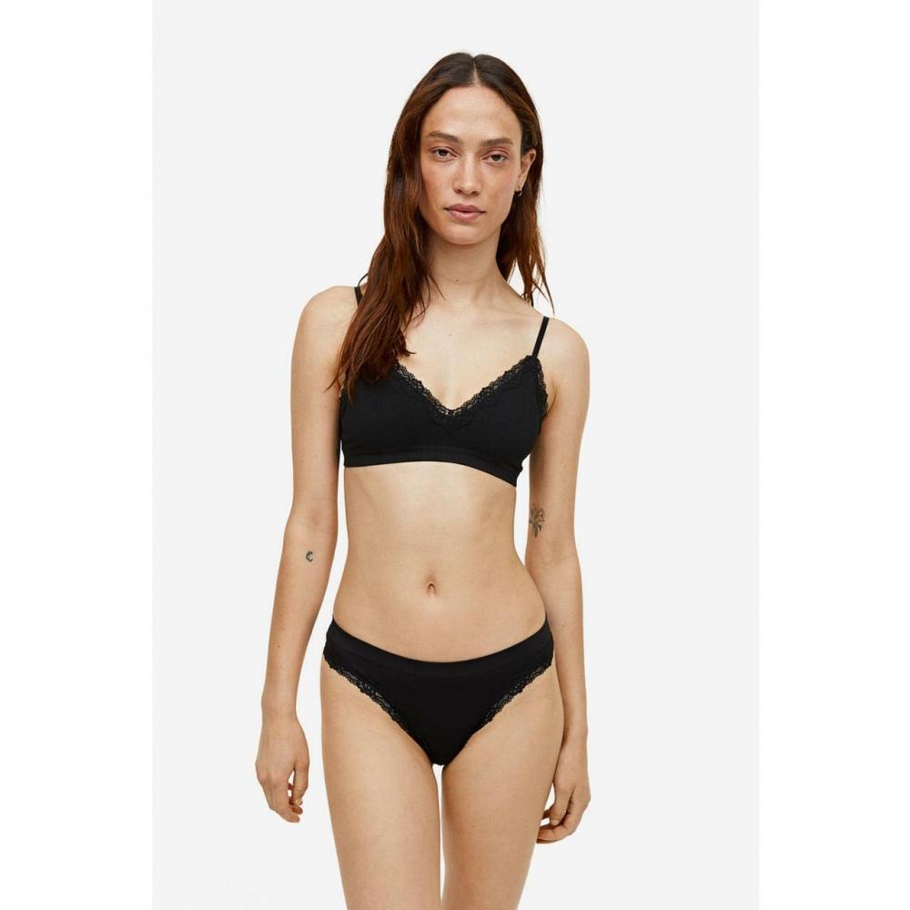 

H M Seamless Thong Panties 2 Piece Set Black 1184575001