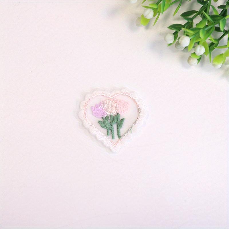 10PCS Lovely Flower Dress Decorative Patch Hairpin Accessories Lace Hollow Mesh Love Flower Decorative Embroidered Cloth Sticker
