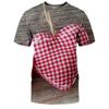 Summer New Love 3D Printed Men's and Women's Short Sleeves Loose and Slim Half Sleeve Shirt