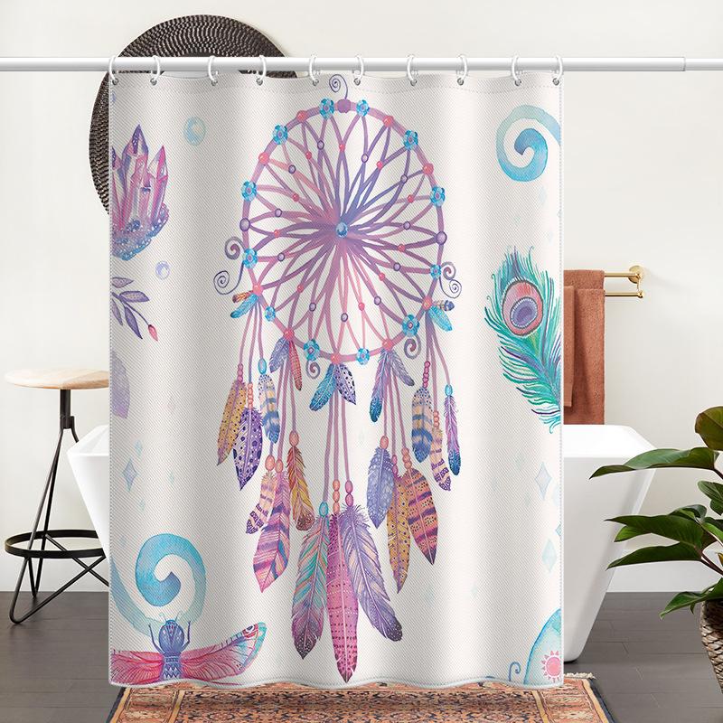 Bathroom Thickened Waterproof Curtain Mildew Proof Shower Curtain Shower Partition Curtain Shower Curtain Bathroom Curtain Free Perforation