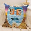 MMariano PPeccinetti Op Art Cushion Cover Silky Short Plush Invisible Zipper Dustproof Sofa Pillow Case For Home Decor