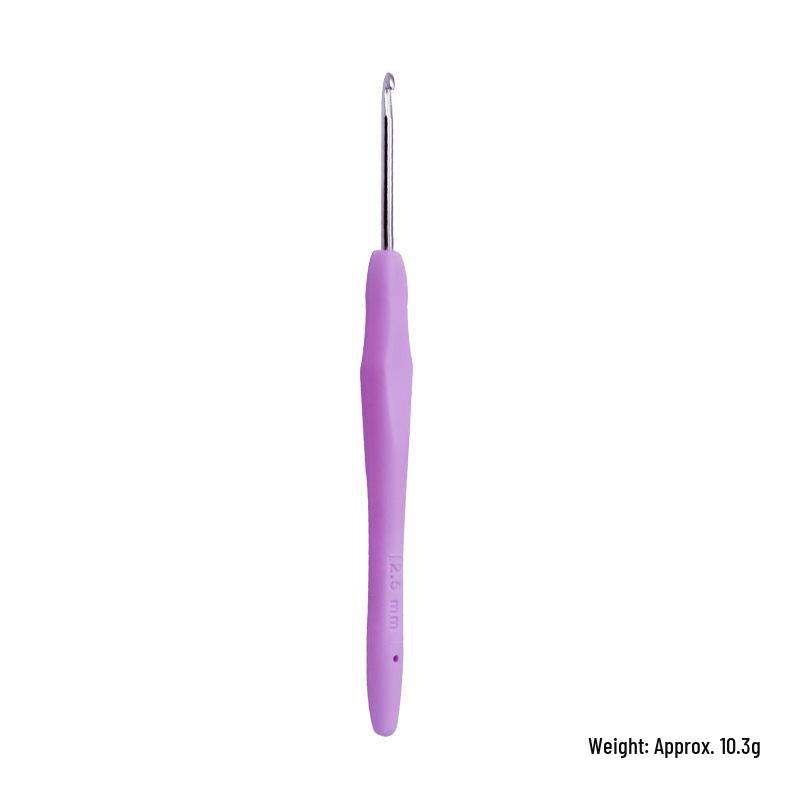 Colorful Metal Crochet Hook with Plastic Handle for DIY Knitting