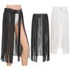 Moda damska Dance Stage Clubwear Kostiumy PU Leather Regulowany Gothic Punk Pas Długie frędzle Tassel Spódnica Pas