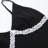 Summer New Women's Sexy V-neck Cami Top Color-block Lace Patchwork Striped Inner Tank Top for European American Y2K Girls