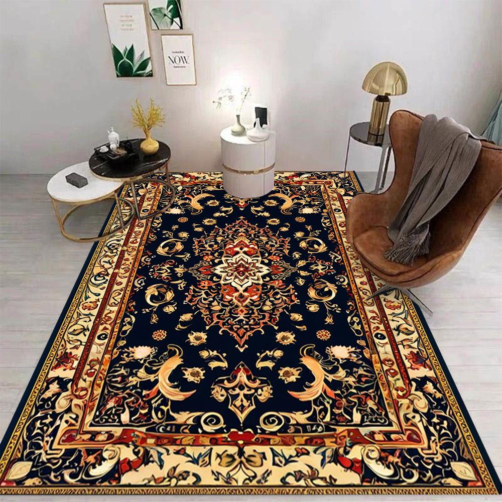 Bohemian Persian Retro Rug Anti-Slip Wear-resistant Carpet for Indoor Outdoor Living Room Bedroom Easy Clean Home Decor Classic