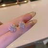 Elegant Rotatable Korean Zircon Earrings for Women - 925 Silver Needle, Trendy 2025 Ear Studs
