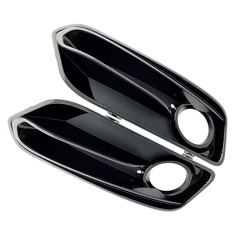 Car Front Bumper Lamp Bezel Fog Lights Frame Cover For BMW 1 Series F20 F21 LCI Sport 2015-2018 With Lamp Holes Black