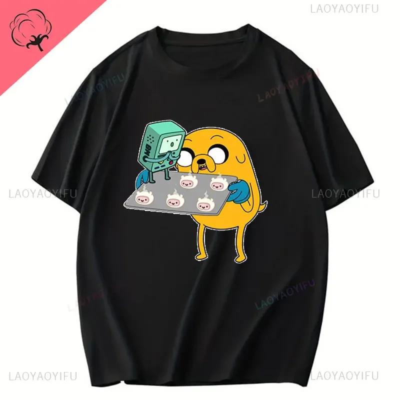 Fashionable Cotton T Shirt Adventure Time Cartoon Printing Shirt for Men Summer Street Wear New Trend Casual Unisex Clothes Tops