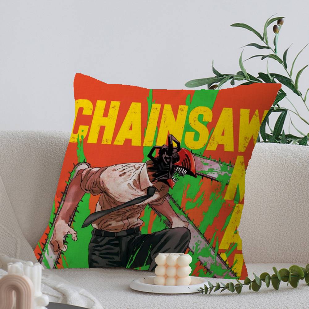 Anime Chainsaw Man Poszewka na poduszkę Poduszka Poszewka na poduszkę Pokój dzienny Sofa Wystrój domu Spersonalizowana