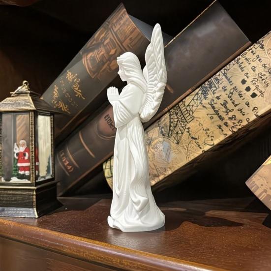 Praying Angel Figurine 3D Printed Angel Wings Statue