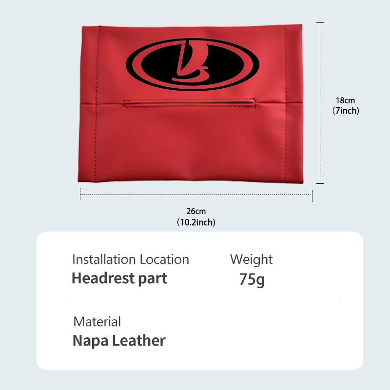 Car Logo Tissue Box Leather Paper Storage Bag Organizer Interior Accessories For Lada Xray Granta Largus Kalina Largus Priora WW34