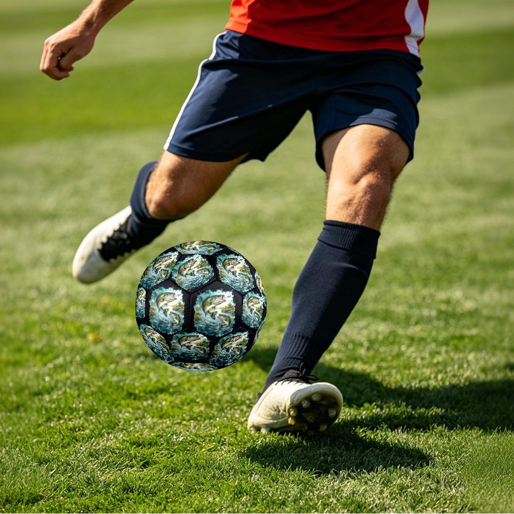 1pc Bass Adventure Size 5 Soccer Ball Professional Match Training Football Indoor &Outdoor Sports Ball Training Ball Lightweight Durable Y60