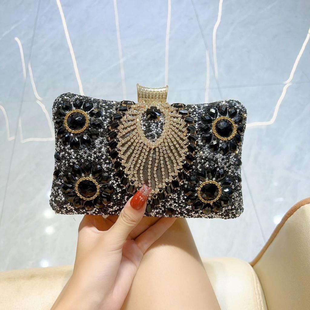 Heavy-duty Rhinestone Crossbody Evening Bag - Elegant Women's Clutch for Special Occasions