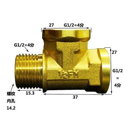 Raccordo a T BSP Femmina Maschio 1/2" Divisore a 3 Vie Raccordo per Tubi in Ottone Accoppiamento DN15 Casa Giardino Per Adattatore Acqua Gas Olio