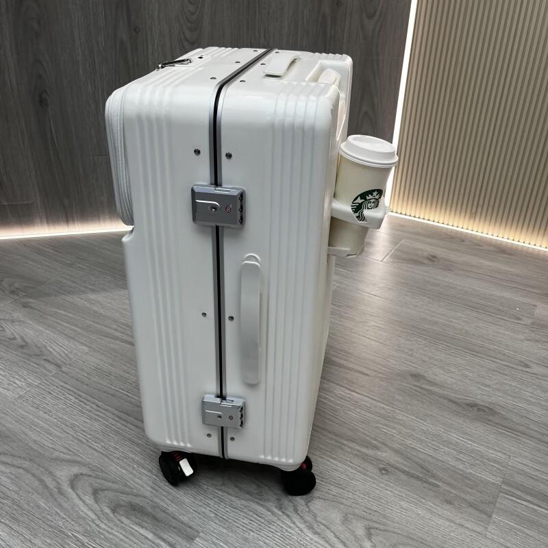 Travel Suitcase with Front Pocket and Cup Holder