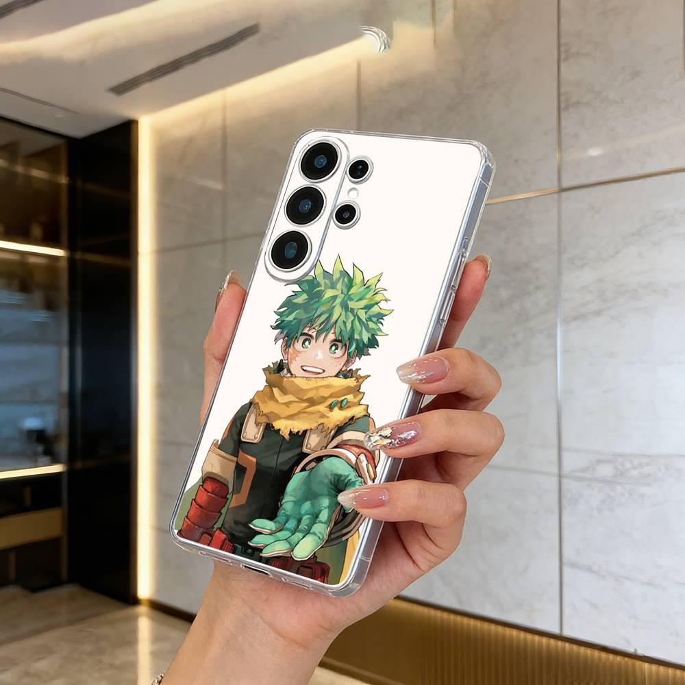 M-H-A-My Hero Academia Clear Soft Silicone Phone Case forSamsung S25, S24, S21, S22, S23, S30, Ultra, S20, Plus