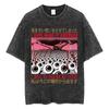 Vintage Washed The Harbinger of Awkward Situations T-shirts Weirdcore Japanese Funny Graphic T Shirt Men's Harajuku T-sh822