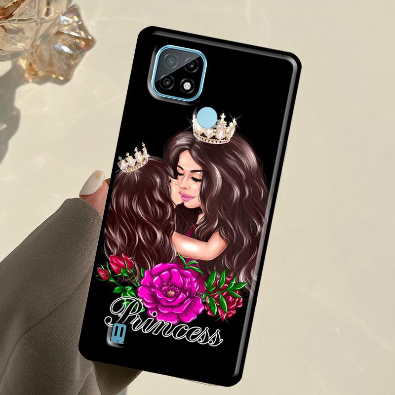 Baby Mother Brown Girl Family For Realme GT 7 Pro GT 6T 6 5 C67 C61 C55 C53 C51 C21Y C25S C75 10 11 12 13 14 Pro Plus Case